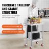 Stainless Steel Work Table 24 x 18 x 34 Inch, 700 LBS Load Capacity with 4 Wheels, 3 Adjustable Height Levels
