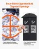 Cigarette Butt Receptacle, Weatherproof Cigarette Butt Container with 4 Disposal Openings & Top Cover