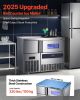 Commercial Ice Maker Machine, 330 lbs/24H Stainless Steel Ice Machine with Worktop, 88 lbs Storage & 144 Cubes/Cycle