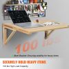 Wall Mounted Folding Table, 31.5" x 23.62" Wall Mount Drop Leaf Table, Wooden Floating Desk with Iron Bracket, Fold Down Desk for Small Spaces