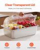 Countertop Food Serving Display Container, 4 Pan Stainless Steel Food Serving Tray