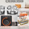 Electric Soup Warmer, Four 7.4QT Stainless Steel Round Pot, 1500W Commercial Food Warmer, 86-185 F Adjustable Temp