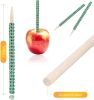32 PCS Bling Candy Apple Bamboo Sticks,Caramel Apple Wooden Pointed Skewers with Rhinestones Diamond Mesh Wrap