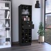 DEPOT E-SHOP Zircon Bar Cabinet Two Drawers, Black