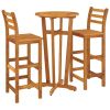 Garden Bar Set Wood Brown Solid Acacia Wood 3 Piece Set Durable
