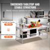 Stainless Steel Work Table, 30 x 60 x 26 Inch Commercial Food Prep Worktable, 3-Sided Backsplash Heavy Duty Prep Worktable