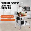 Stainless Steel Work Table 36 x 30 x 34 Inch, 700 LBS Load Capacity with 4 Wheels, 3 Adjustable Height Levels