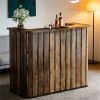 Home bar table, farmhouse bar table, with double layered shelf and  U-shaped design