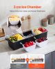 Chilled Condiment Server, 6 Compartment Ice Cooled Condiment Serving Container, Chilled Garnish Tray Bar Caddy with Lid, for Bartending & Serving Taco