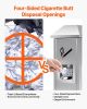 VEVOR Cigarette Butt Receptacle, Square Cigarette Butt Container with 4 Disposal Openings & Top Cover