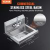 Commercial Hand Sink with Faucet, Stainless Steel Sink for Washing, Small Hand Washing Sink, Wall Mount Hand Basin, Utility Sink for Restaurant