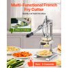 Commercial French Fry Cutter, Stainless Steel Vegetable Fruit Chopper with 3 Replacement Blades 1/2-Inch 3/8-Inch 1/4-Inch, and a Juicing Blade