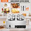 Electric Soup Warmer, Four 7.4QT Stainless Steel Round Pot, 1500W Commercial Food Warmer, 86-185 F Adjustable Temp