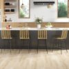 Wicker Bar and Stools Set of 4, Rattan Counter Height Stools with Steel Legs and Footrest for Dining Room Kitchen Pub, Yellow