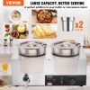 Electric Soup Warmer, Dual 7.4QT Stainless Steel Round Pot, 1200W Commercial Food Warmer, 86~185 Fahrenheit Adjustable Temp