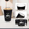 50 Pack 12oz Coffee Cups with Lids: Disposable Black Coffee Cup Sturdy to Go Leak-Proof Paper Containers Set for Hot and Cold Beverage, Home, Office