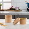 Paper Food Containers With Vented Lids, To Go Hot Soup Bowls, Disposable Ice Cream Cups