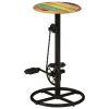 Bar Chair Set of 2 Multicolor top with black steel frame