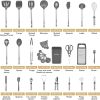 Kitchen Utensil Set-Silicone Cooking Utensils-33 Kitchen Gadgets Spoons for Nonstick Cookware-Silicone and Stainless Steel Spatula Set-Best Kitchen To