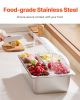 Countertop Food Serving Display Container, 4 Pan Stainless Steel Food Serving Tray
