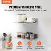 8.6" x 16" Stainless Steel Shelf, Wall Mounted Floating Shelving with Backsplash, 44 lbs Load Capacity Commercial Shelves