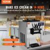 Commercial Ice Cream Machine, 18-28 L/H Yield, 1850W 3-Flavor Countertop Soft Serve Ice Cream Maker, 2 x 5.5L Stainless Steel Cylinder