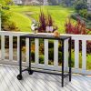 [Replace 92798956]40" Outdoor Bar Table with Wheels, Rectangle Narrow Counter Height Table