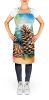 Maine White Pine Cone and Tassels in Watercolor Apron Cooking Kitchen Server Baking Crafts Gardening for Adult Women Men, Unisex, Large, Multicolor