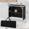 Folding Portable Bar Table, Tradeshow Podium Table for Indoor, Outdoor, Party, Picnic, Exhibition, Includes Carrying Case