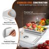 4 Pack Steam Table Pans 20.9 x 12.8 x 3.9 Inch Deep Steam Table Pan Full Size 13L Deep Food Container Stainless Steel Oven Tray Hotel Pans Anti-Jam St