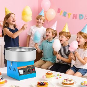 Commercial Cotton Candy Machine Electric Sugar Floss Maker Stainless Steel Blue (Option: Blue)