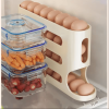4 Tier Sliding Egg Storage Container – Large Capacity Fridge Organizer, Ladder-Style Auto-Rolling Egg Tray for Refrigerator Door