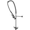 Commercial Restaurant Pull Down 2-Handle Wall Mount Pre-Rinse Spray Utility Kitchen Faucet in Matte Black