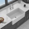 Porcelain Apron Front Farmhouse Sink - Single Bowl Ceramic Kitchen Basin