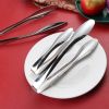 Stainless Steel Food Tongs for Kitchen and Commercial Use - Heat-Resistant BBQ Grill Tongs, Suitable for Steak, Meat and Grilling
