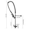 Commercial Restaurant Pull Down 2-Handle Wall Mount Pre-Rinse Spray Utility Kitchen Faucet in Matte Black