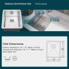 Undermount Kitchen Sink;  16 Gauge Stainless Steel Wet Bar or Prep Sinks Single Bowl