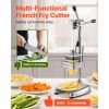 Commercial French Fry Cutter, Stainless Steel Vegetable Fruit Chopper with 3 Replacement Blades 1/2-Inch 3/8-Inch 1/4-Inch